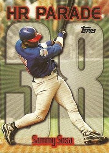 #461al Sammy Sosa - VAR: HR 38 - Chicago Cubs - 1999 Topps Baseball