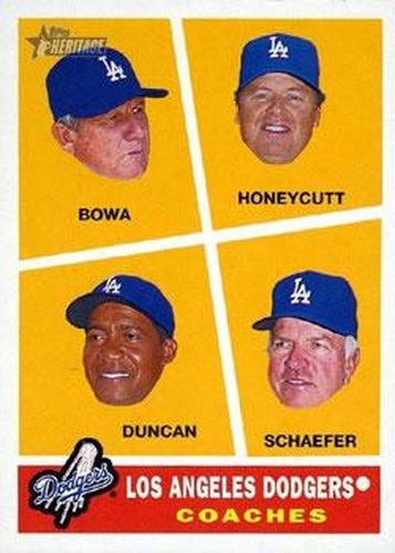 #463 Larry Bowa / Rick Honeycutt / Mariano Duncan / Bob Schaefer - Los Angeles Dodgers - 2009 Topps Heritage Baseball