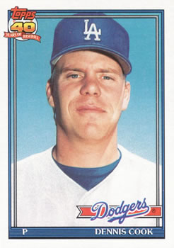 #467 Dennis Cook - Los Angeles Dodgers - 1991 Topps Baseball