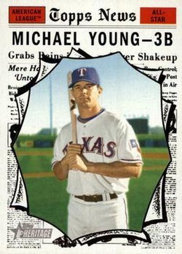 #467 Michael Young - Texas Rangers - 2010 Topps Heritage Baseball