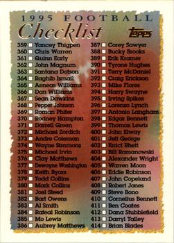 #468 Checklist 358-468 - 1995 Topps Football