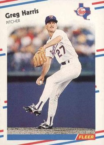 #468 Greg Harris - Texas Rangers - 1988 Fleer Baseball