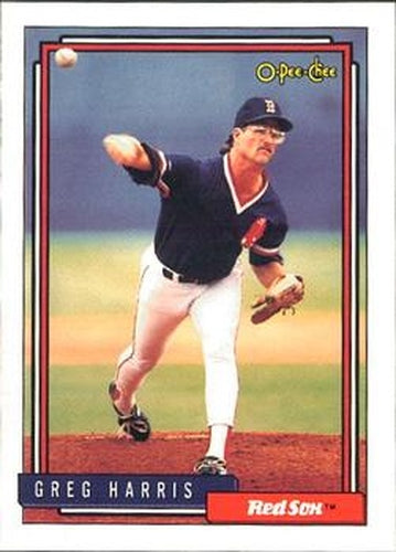 #468 Greg Harris - Boston Red Sox - 1992 O-Pee-Chee Baseball