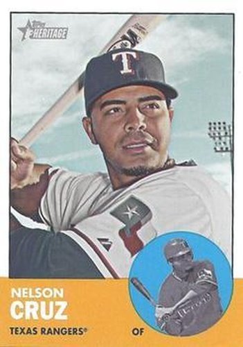 #468c Nelson Cruz - Texas Rangers - 2012 Topps Heritage Baseball