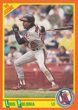 #46T Luis Polonia - California Angels - 1990 Score Rookie & Traded Baseball