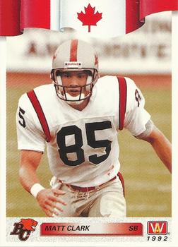 #46 Matt Clark - British Columbia Lions - 1992 All World CFL Football