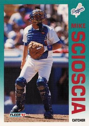 #470 Mike Scioscia - Los Angeles Dodgers - 1992 Fleer Baseball