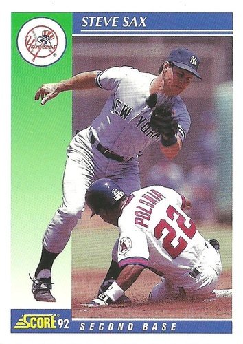 #475 Steve Sax - New York Yankees - 1992 Score Baseball