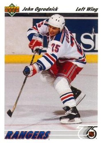 #476 John Ogrodnick - New York Rangers - 1991-92 Upper Deck Hockey