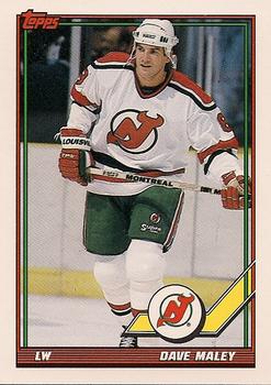 #476 David Maley - New Jersey Devils - 1991-92 Topps Hockey