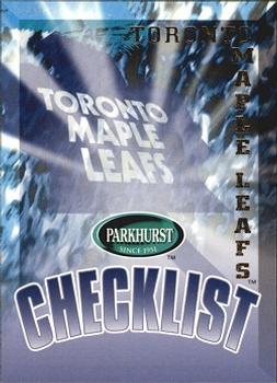 #477 Maple Leafs Checklist - Toronto Maple Leafs - 1995-96 Parkhurst International Hockey