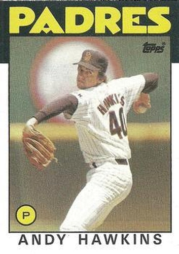 #478 Andy Hawkins - San Diego Padres - 1986 Topps Baseball