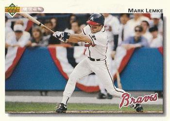 47 Mark Lemke - Atlanta Braves - 1992 Upper Deck Baseball – Isolated Cards