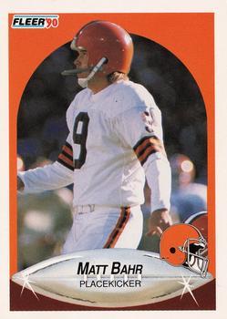 #47 Matt Bahr - Cleveland Browns - 1990 Fleer Football