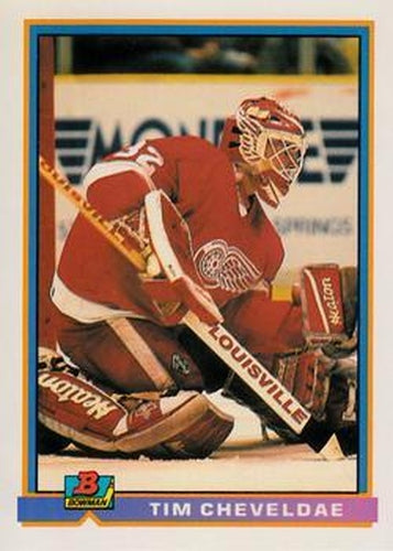 #47 Tim Cheveldae - Detroit Red Wings - 1991-92 Bowman Hockey