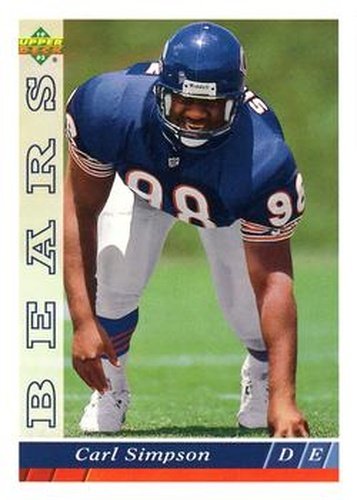#480 Carl Simpson - Chicago Bears - 1993 Upper Deck Football