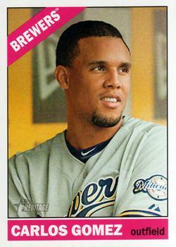 #482 Carlos Gomez - Milwaukee Brewers - 2015 Topps Heritage Baseball