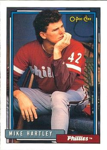 #484 Mike Hartley - Philadelphia Phillies - 1992 O-Pee-Chee Baseball