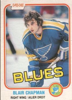 #291 Blair Chapman - St. Louis Blues - 1981-82 O-Pee-Chee Hockey