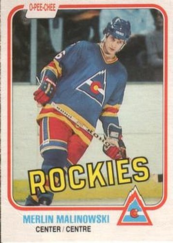 #76 Merlin Malinowski - Colorado Rockies - 1981-82 O-Pee-Chee Hockey