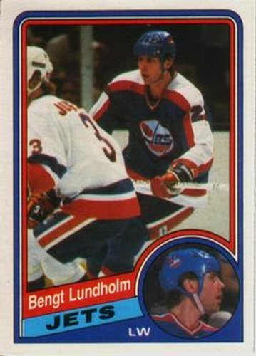 #341 Bengt Lundholm - Winnipeg Jets - 1984-85 O-Pee-Chee Hockey