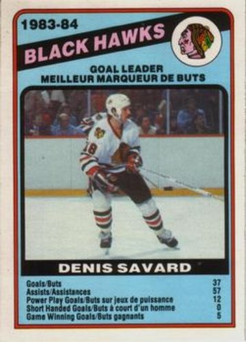 #355 Denis Savard - Chicago Blackhawks - 1984-85 O-Pee-Chee Hockey