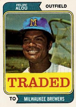 #485T Felipe Alou - Milwaukee Brewers - 1974 Topps - Traded Baseball