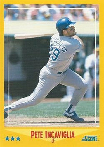 #485 Pete Incaviglia - Texas Rangers - 1988 Score Baseball