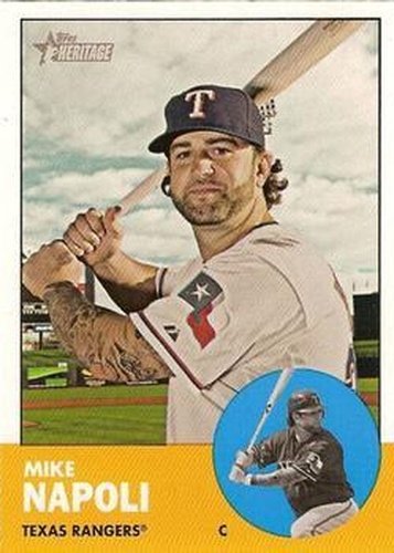 #485b Mike Napoli - Texas Rangers - 2012 Topps Heritage Baseball