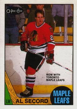 #111 Al Secord - Toronto Maple Leafs - 1987-88 O-Pee-Chee Hockey