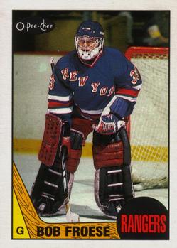 #195 Bob Froese - New York Rangers - 1987-88 O-Pee-Chee Hockey