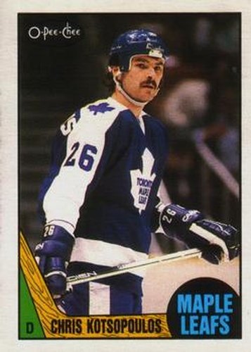 #244 Chris Kotsopoulos - Toronto Maple Leafs - 1987-88 O-Pee-Chee Hockey