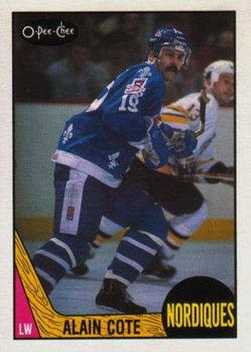 #254 Alain Cote - Quebec Nordiques - 1987-88 O-Pee-Chee Hockey