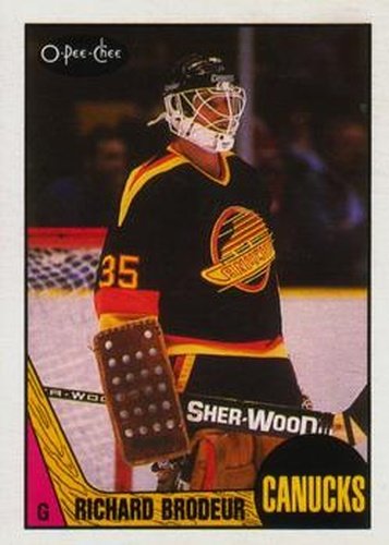 #257 Richard Brodeur - Vancouver Canucks - 1987-88 O-Pee-Chee Hockey