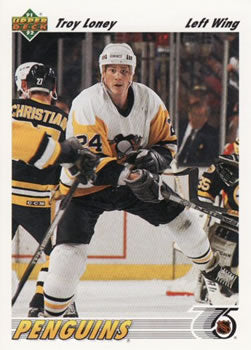 #489 Troy Loney - Pittsburgh Penguins - 1991-92 Upper Deck Hockey