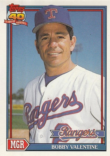 #489 Bobby Valentine - Texas Rangers - 1991 O-Pee-Chee Baseball