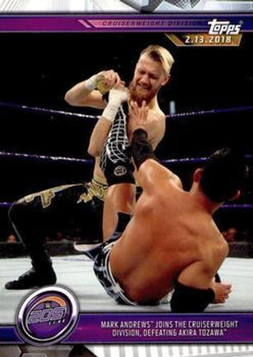 #48 Mark Andrews Joins the Cruiserweight Division, Defeating Akira Tozawa - 2019 Topps WWE Road to Wrestlemania Wrestling
