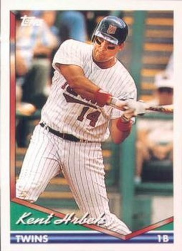 #490 Kent Hrbek - Minnesota Twins - 1994 Topps Baseball