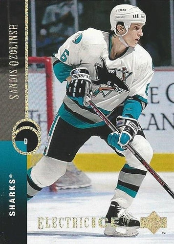 #490 Sandis Ozolinsh - San Jose Sharks - 1994-95 Upper Deck Hockey - Electric Ice
