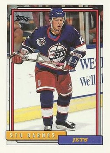 #210 Stu Barnes - Winnipeg Jets - 1992-93 Topps Hockey