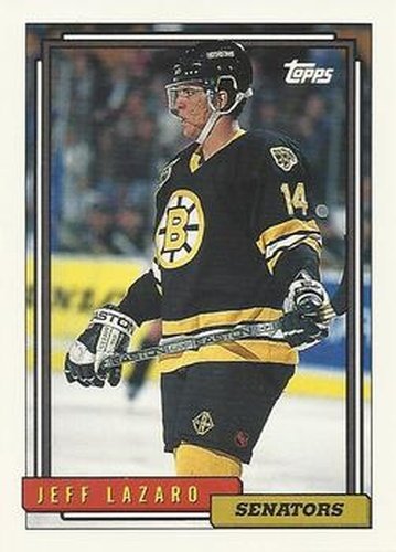 #224 Jeff Lazaro - Ottawa Senators - 1992-93 Topps Hockey