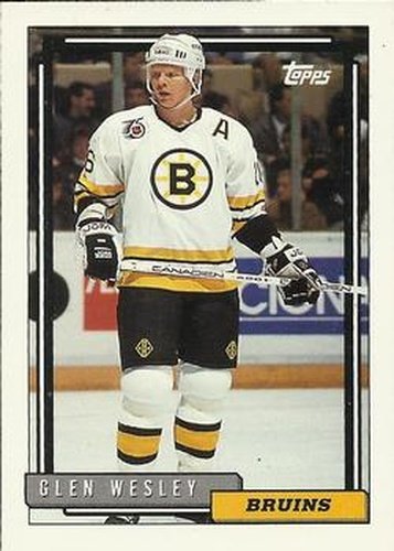 #346 Glen Wesley - Boston Bruins - 1992-93 Topps Hockey