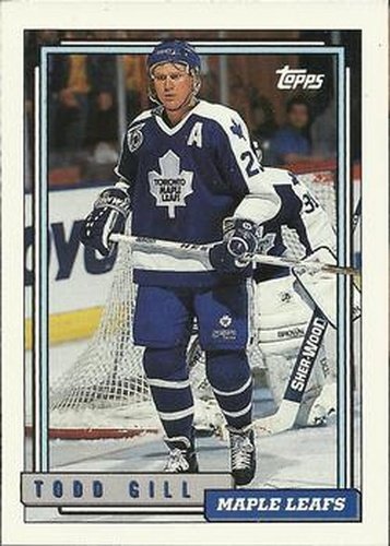 #374 Todd Gill - Toronto Maple Leafs - 1992-93 Topps Hockey
