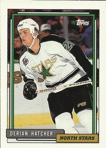 #405 Derian Hatcher - Minnesota North Stars - 1992-93 Topps Hockey