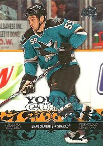 #491 Brad Staubitz - San Jose Sharks - 2008-09 Upper Deck Hockey