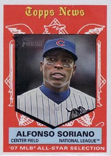 #491 Alfonso Soriano - Chicago Cubs - 2008 Topps Heritage Baseball