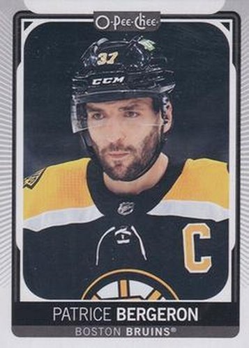 #491b Patrice Bergeron - Head Shot - Boston Bruins - 2021-22 O-Pee-Chee Hockey