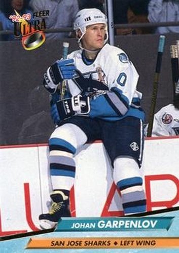 #400 Johan Garpenlov - San Jose Sharks - 1992-93 Ultra Hockey