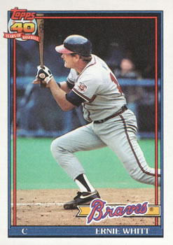 #492 Ernie Whitt - Atlanta Braves - 1991 Topps Baseball