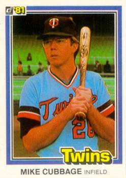 #492 Mike Cubbage - Minnesota Twins - 1981 Donruss Baseball